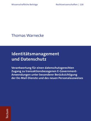 cover image of Identitätsmanagement und Datenschutz